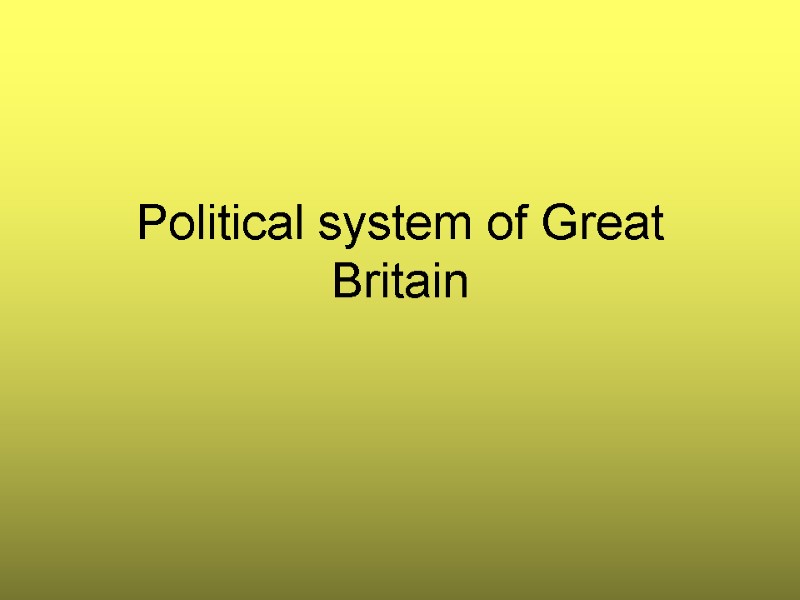 Political system of Great Britain